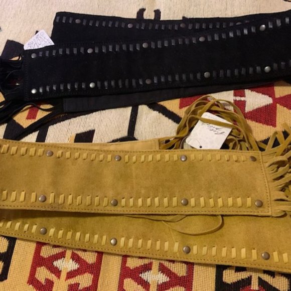 Free People Blaire Fringe Wrap Belt in Golden Raisin - Picture 5 of 5